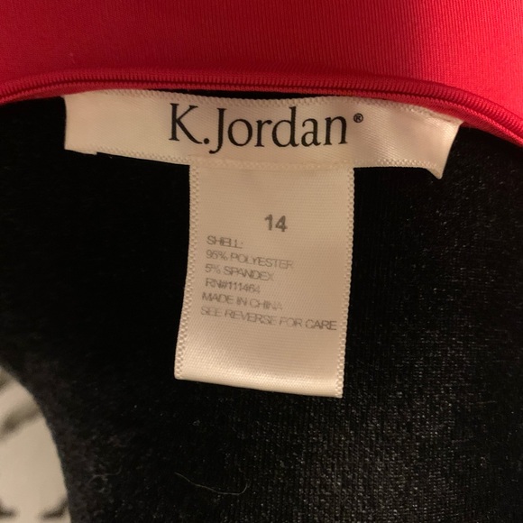 K JORDEN BRILLIANT RED ROUCHED & RUFFLED LONG SLEEVE STRETCHY MIDI DRESS - Picture 8 of 9